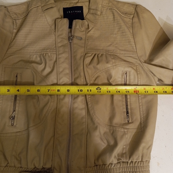 THERAPY Lane Crawford Jacket Beige Polyester Bomber Boho Biker Style 917782 L/36 - Picture 9 of 11